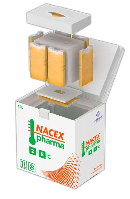 Embalaje térmico pasivo NACEX Pharma para transporte a 2–8 °C